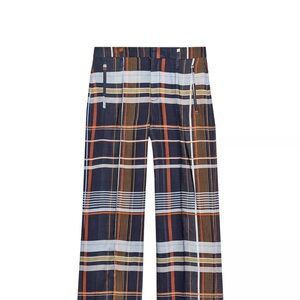 Zara 2025 Plaid Pants - Navy, Orange, White never worn